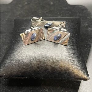 Vintage Simmons Sterling Cuff Links and Tie Clip